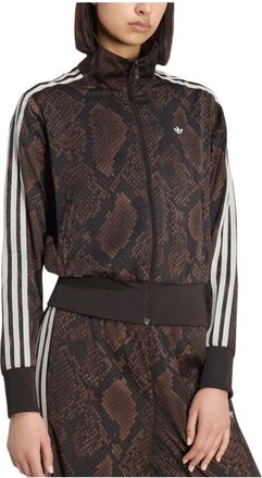 adidas Satin Snake Print Firebird Track Jacket - Dames - Trainingsjackets - Bruin - XS - Polyester - Fitness