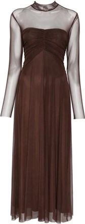 Twinset Midi Kleedjes - Dames - Casual kleedjes - Bruin - M - Kleedjes