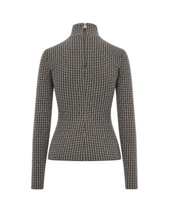 Patrizia Pepe Pied-de-Poule Roll Neck Sweater - Gray