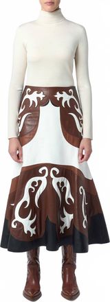Gabriela Hearst Morton Skirt In Ivory/cognac/chestnut/black