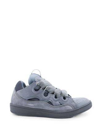 Lanvin Low-Profile Grey Sneakers with Padded Collar