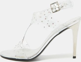 Stuart Weitzman Transparent Pvc Ankle Strap Sandals