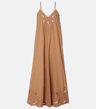 Juliet Dunn Broderie anglaise cotton slip dress