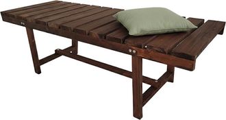 Relaxdays Relaxdays garden bench, 2-seater, patio, balcony, backless, fir wood, HxWxD: 35 x 110 x 38 cm, brown