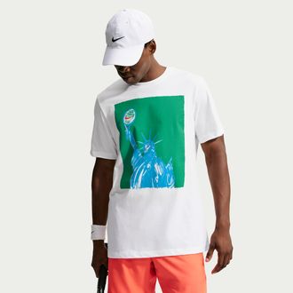 Nike Mens Court Tennis T-Shirt in White | JU1470-100
