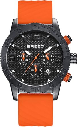 Breed Double Agent Chronograph Watch, Black Silicone Strap, 44 mm
