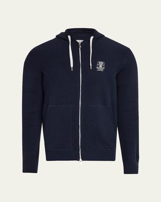 Brunello Cucinelli Mens Logo Cotton Hoodie