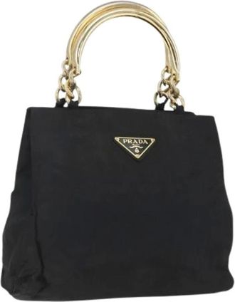 Prada Pre-owned Handbags, female, Black, Size: ONE SIZE Pre-owned Vintage Nylon Handbag