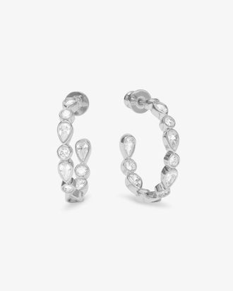 Melinda Maria Womens Isla Hoops Earrings In Silver