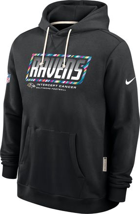 Nike Baltimore Ravens Crucial Catch Sideline Standard Issue Nike Mens Dri-FIT NFL Pullover Hoodie in Black | 03AZ00AZU3-F9R