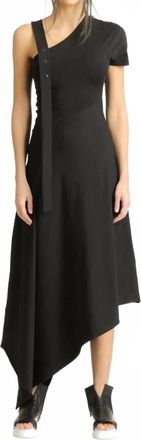 Metamorfosi One Shoulder Asymmetric Midi Dress In Black