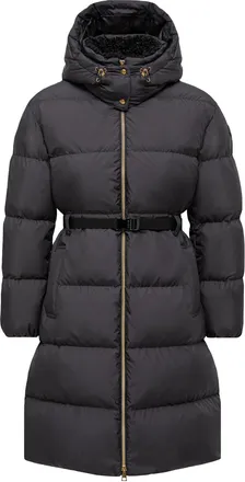 Moncler Briant Hooded Long Down Jacket Black Size 00