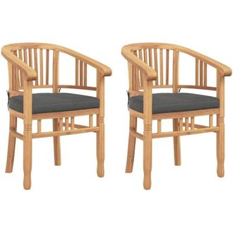 vidaXL Garden Chairs 2 pcs Brown 63 x 58 x 89 cm Solid teak wood vidaXL