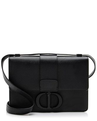Dior Black Leather 30 Montaigne Flap Box Bag (Authentic Pre-Loved)