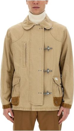 Fay 4 Ganci Jacket - Heren - Zomerjassen - Beige - L - Katoen - Jassen