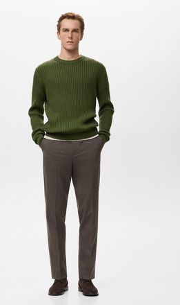 Mango Pullover misto lana coste verde - Uomo - XXL - MANGO MAN
