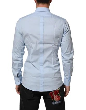Dolce & Gabbana Cotton-Elastane Dress Shirt - Blue