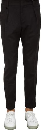 Paolo Pecora Zwarte Stoffen Broek Stijlvol Model - Heren - Slim Fit Broeken - Zwart - M - Polyester - Broeken