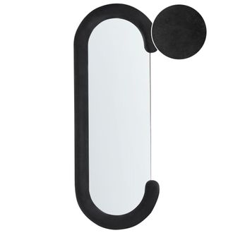Beliani Beliani - Espejo De Pared Moderno Colgante Decorativo Marco Irregular Terciopelo Negro 54 X 158 Cm Loches