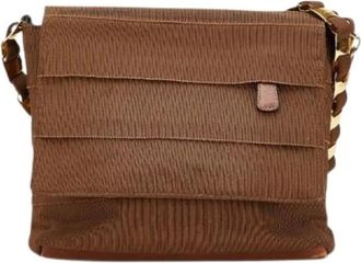 Ferragamo Pre-owned Cross Body Bags, female, Brown, Size: ONE SIZE Pre-owned Canvas shoulder-bags