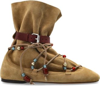 Isabel Marant Schoenen, Dames, Bruin, 41 EU, Su&egrave;de, Letiz Su&egrave;de Enkellaarsjes