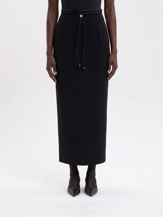 Agnona High-Waisted Wool Midi Pencil Skirt with Adjustable Belt