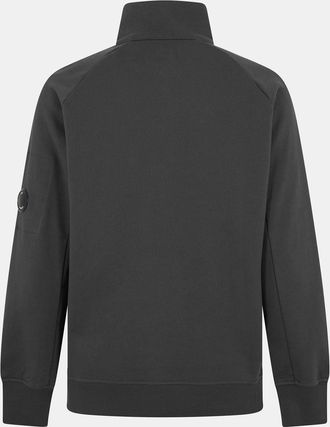 C.P. Company Mens Lens Quarter Zip Fleece Top in Dark Shadow 978 - Grey - Size Small