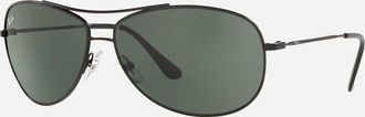 Ray-Ban Mens Rb3293 006/71 Aviator Sunglasses In Matte Black Green