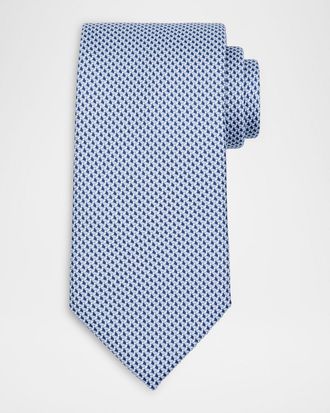 Brioni Men & apos;s Micro Print Silk Jacquard Tie