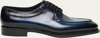 Santoni Mens Meraviglia Fortuna Braided Leather Derby Shoes