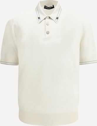 Dolce & Gabbana Silk Polo with collar and short sleeves Male 48