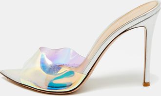 Gianvito Rossi Iridescent Pvc Elle Slide Sandals