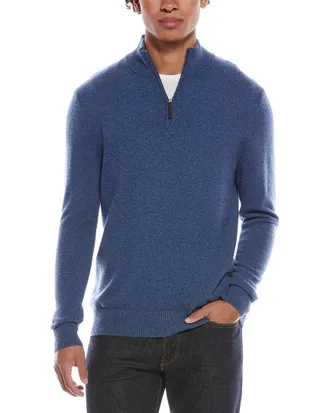 Quinn Cashmere 1/4-Zip Mock Neck Sweater