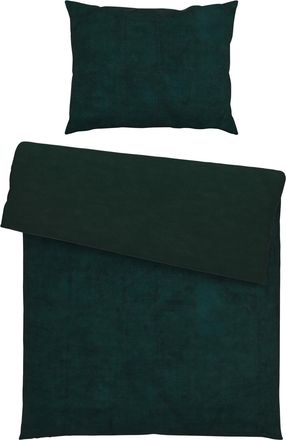 Novel Bettw&auml;sche, Dunkelgr&uuml;n, Textil, Uni, 140x200 cm, b&uuml;gelfrei, pflegeleicht, angenehm w&auml;rmend, samtiger Griff, weiche und anschmiegsame Oberfl&auml;che, Heimt