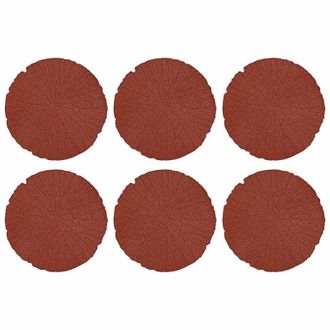 vidaXL Piedra Decorativa 6 Pcs Rojo &Oslash; 45 X 1,8 Cm Goma Vidaxl