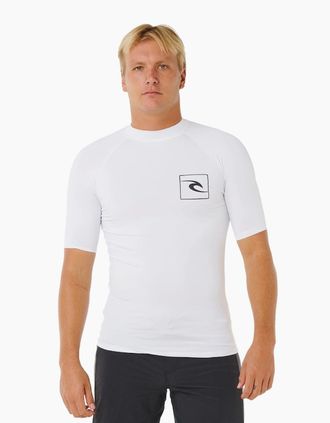 Rip Curl Mens Rip Curl Mens Streamline UPF Short Sleeve Rash Vest - White - Size: 42