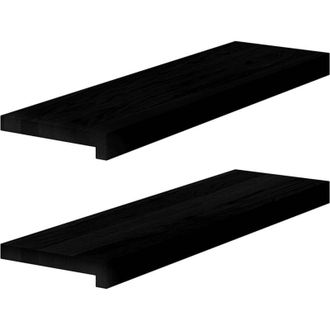 vidaXL Vidaxl - Alf&eacute;izares De Ventana 2 Uds Madera Maciza Roble Marr&oacute;n Oscuro