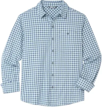 Stio | Mens Miter Stretch Lightweight Flannel Shirt, Size Extra Large in Stormy Weather Mini