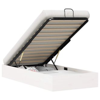 vidaXL Telaio Del Letto Ottomano Con Ripostiglio Bianco 100 X 200 Cm Vidaxl