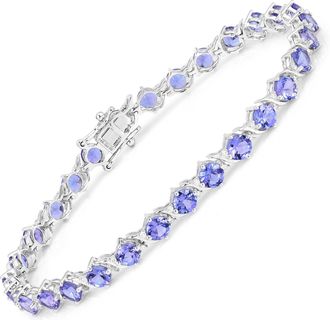 Diana M. Jewels Tanzanite ( AA+ ) Round 4mm - 29Pcs + White Diamond F/C Round 1mm( I1-I2/I color ) - 58Pcs ( Box Lock With Double Safety )