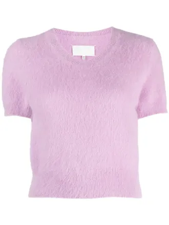 Maison Margiela short-sleeve knitted top - Purple