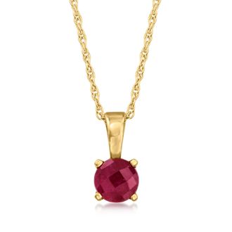 RS Pure by Ross-Simons Ruby Pendant Necklace in 14kt Yellow Gold