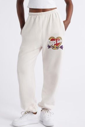 Boys Lie Breakfast Beers Kimmy Graphic Sweatpants in Cream at Nordstrom, Size X-Large