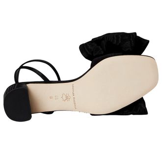 Loeffler Randall Carmen Mid Heel Bow Sandals Black CARMEN-MO-BLACK Womens