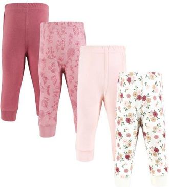 Hudson Baby 4Pk Collection of Versatile Pants Bottoms in Mauve Floral Love at Nordstrom, Size 3T