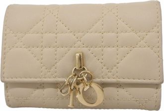 Dior Beige Leather Wallet (Bi-Fold) (Pre-Owned)