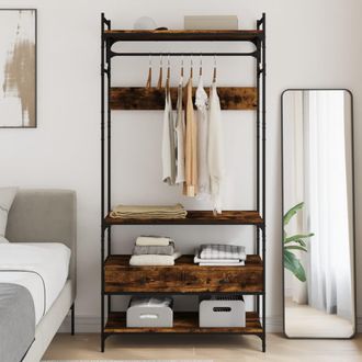 vidaXL Armario Cajones Madera Ingenier&iacute;a Roble Ahumado 89x39x184,5 Cm Vidaxl