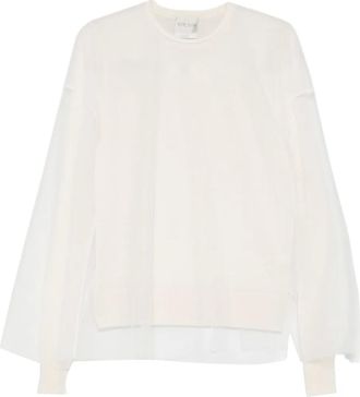 Forte_Forte Maglione con inserto semi trasparente - Toni neutri