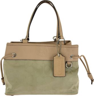 Coach Signature Nylon Leather 2way Bag