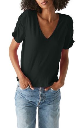 Michael Stars Josie V-Neck Shirt in Black at Nordstrom, Size Medium